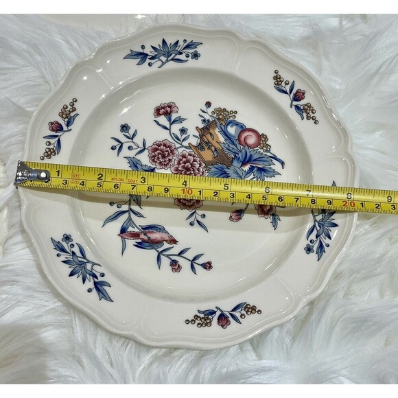 4 Wedgwood WILLIAMSBURG POTPOURRI 8.25" Rimmed Soup Bowls England Bird Lovers - Picture 11 of 12